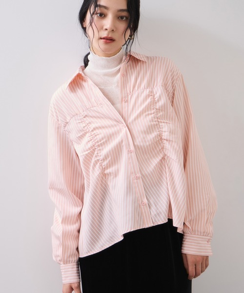 VIS（ビス）の「シャーリングギャザー切替シャツ/イージーケア（シャツ/ブラウス・レディース・ピンク系その他2/ホワイト系その他/サックスブルー・FREE）」の20枚目の写真