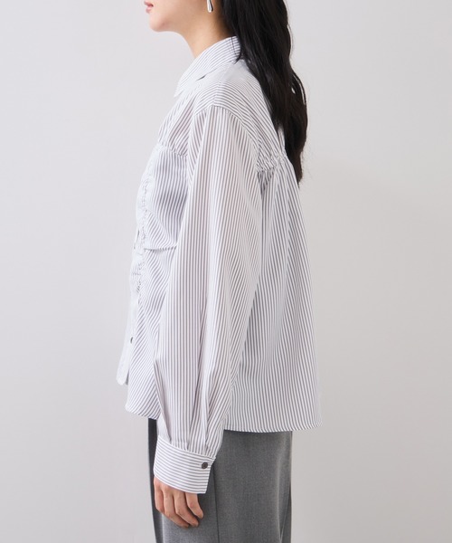 VIS（ビス）の「シャーリングギャザー切替シャツ/イージーケア（シャツ/ブラウス・レディース・ピンク系その他2/ホワイト系その他/サックスブルー・FREE）」の14枚目の写真