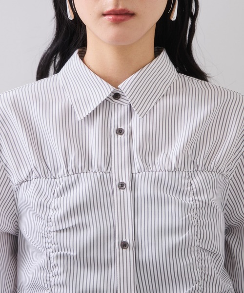 VIS（ビス）の「シャーリングギャザー切替シャツ/イージーケア（シャツ/ブラウス・レディース・ピンク系その他2/ホワイト系その他/サックスブルー・FREE）」の12枚目の写真