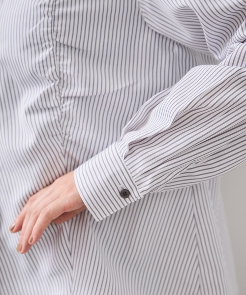 VIS（ビス）の「シャーリングギャザー切替シャツ/イージーケア（シャツ/ブラウス・レディース・ピンク系その他2/ホワイト系その他/サックスブルー・FREE）」の9枚目の写真
