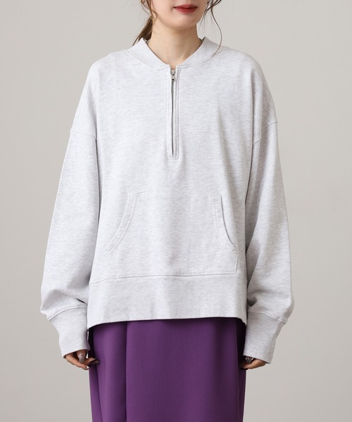 OMNES（オムネス）の「裏毛スウェット ハーフジッププルオーバー（スウェット・レディース・ブラック/チャコール/モカ/ホワイト・FREE）」の21枚目の写真