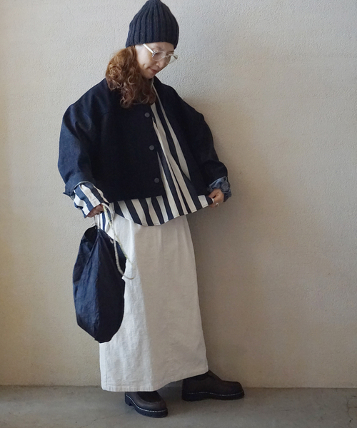 JOURNAL STANDARD LUXE(ジャーナルスタンダード ラックス)の「ストライプデニム ヘンリーシャツ(シャツ/ブラウス・レディース・ネイビー・FREE)」の13枚目の写真