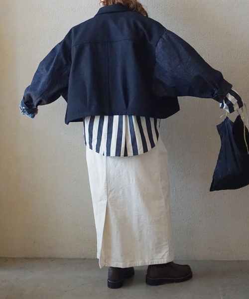 JOURNAL STANDARD LUXE(ジャーナルスタンダード ラックス)の「ストライプデニム ヘンリーシャツ(シャツ/ブラウス・レディース・ネイビー・FREE)」の14枚目の写真