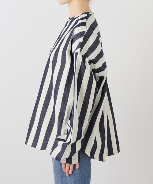 JOURNAL STANDARD LUXE(ジャーナルスタンダード ラックス)の「ストライプデニム ヘンリーシャツ(シャツ/ブラウス・レディース・ネイビー・FREE)」の16枚目の写真