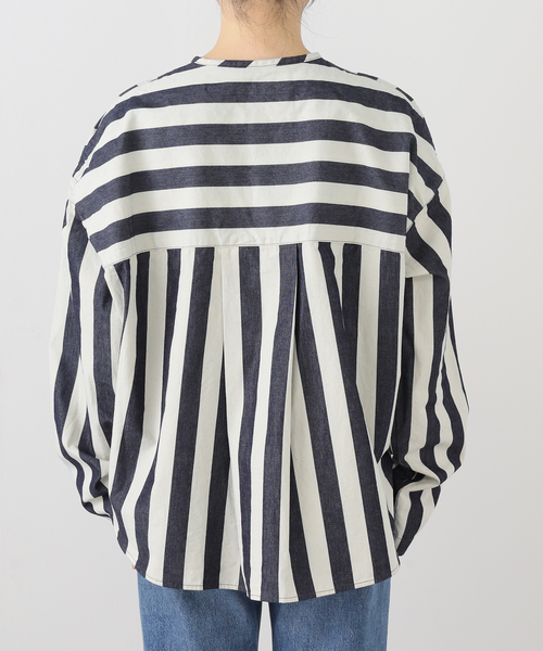 JOURNAL STANDARD LUXE(ジャーナルスタンダード ラックス)の「ストライプデニム ヘンリーシャツ(シャツ/ブラウス・レディース・ネイビー・FREE)」の17枚目の写真