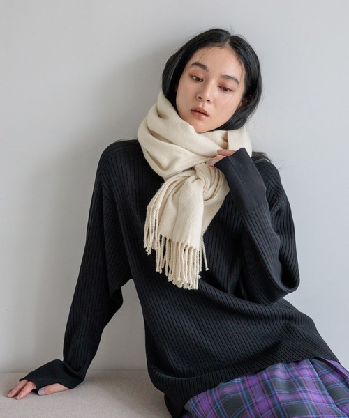 LOWRYS FARM（ローリーズファーム）の「チェックムジストール 580202（ストール/ショール・レディース・ホワイト/レッド/グリーン/アイボリー・FREE）」の7枚目の写真