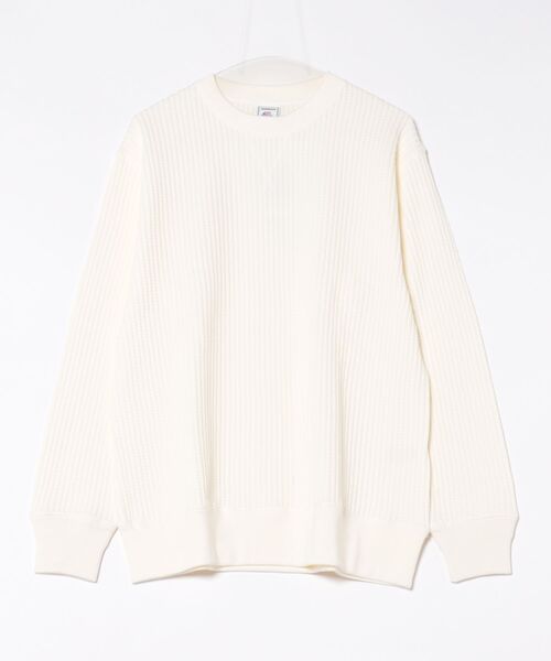 JEMORGAN(ジェーイーモーガン)の「【JEMORGAN LONG JOHNS】 ビッグワッフルSWEAT スウェット プルオーバー(スウェット・メンズ・ホワイト/ホワイト系その他/ブラック・2/4/3)」の1枚目の写真