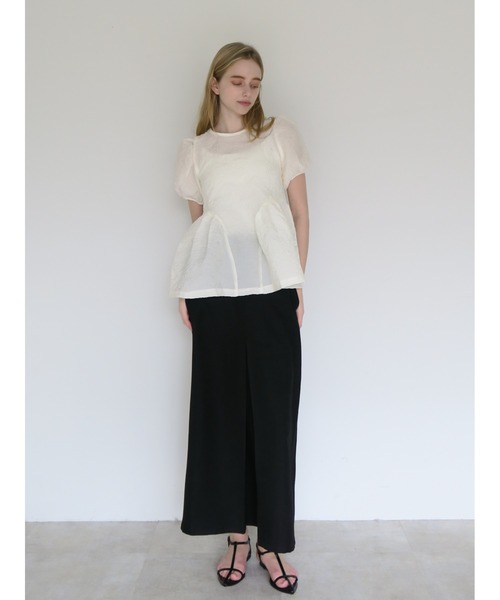 swane(スワネ)の「front tuck wide skirt(スカート・レディース・アイボリー/ブラック・FREE)」の10枚目の写真