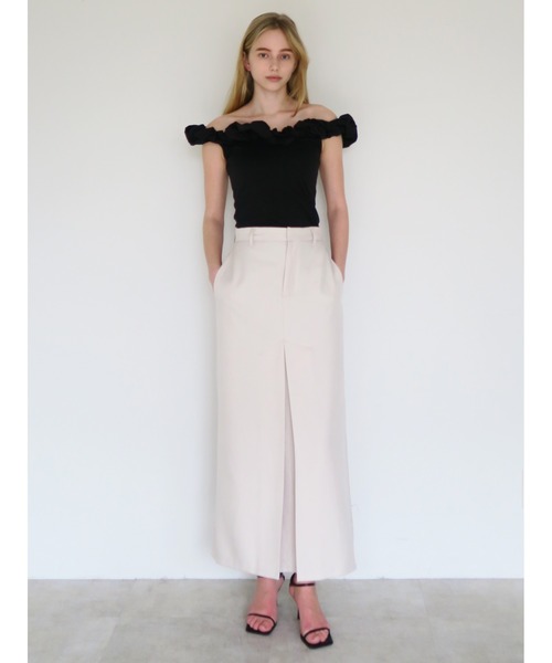 swane(スワネ)の「front tuck wide skirt(スカート・レディース・アイボリー/ブラック・FREE)」の11枚目の写真