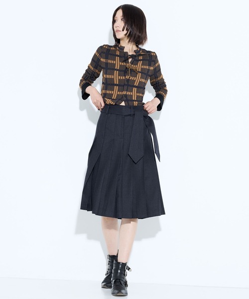 TOGA PULLA / 18aw/モヘア混/スカート/36/ウール/マルチカラー/チェック/tp82-fg263 TOGA PULLA/トーガプルラ】Wool check skirt/ウールチェックスカート