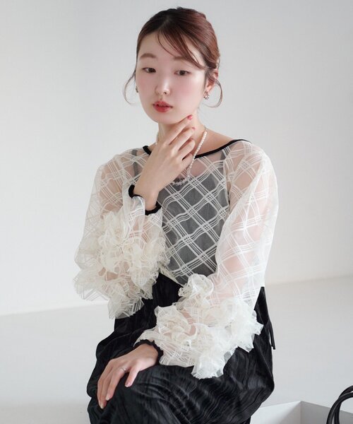 【新品未使用】kastane シアーチェック×ベロアワンピースset ♡ セール】【結婚式/オケージョン/2サイズ展開】シアーチェック×ベロア