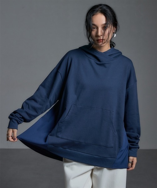 Soiunique（スワユニーク）の「異素材切替バックタックデザインパーカー ［Soiunique］（パーカー・レディース・ネイビー系/ブラック系/カーキ系・M/L/LL）」の17枚目の写真