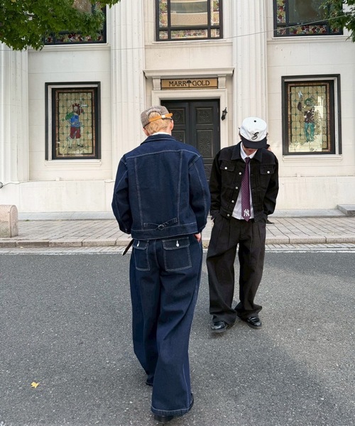 UNDERSTATEMENTS ショートデニムジャケット、パンツセットアップ　M ユニセックス】ショート丈デニムジャケット/セットアップ着用可