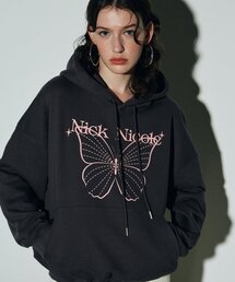 SHINE BUTTERFLY HOODY SWEATSHIRT_CHARCOAL