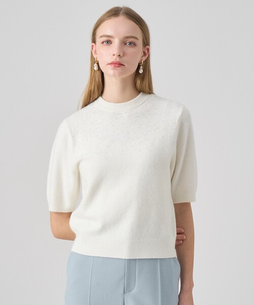 ANAYI（アナイ）の「【セットアップ対応商品】リップルビーズ プルオーバー（ニット/セーター・レディース・イエロー/ダークブラウン/オフホワイト/ブラック・36/38）」の2枚目の写真