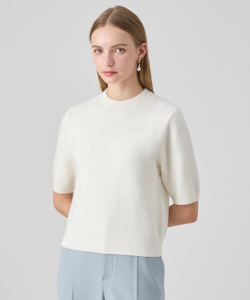 ANAYI（アナイ）の「【セットアップ対応商品】リップルビーズ プルオーバー（ニット/セーター・レディース・イエロー/ダークブラウン/オフホワイト/ブラック・36/38）」の8枚目の写真