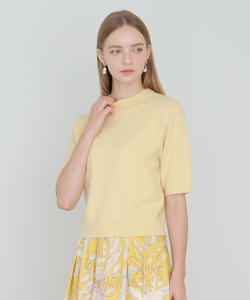 ANAYI（アナイ）の「【セットアップ対応商品】リップルビーズ プルオーバー（ニット/セーター・レディース・イエロー/ダークブラウン/オフホワイト/ブラック・36/38）」の11枚目の写真