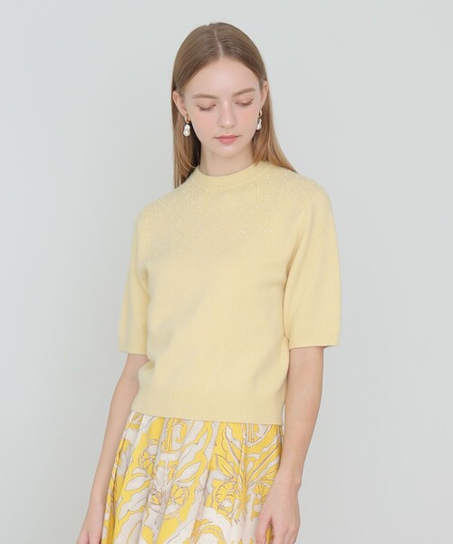 ANAYI（アナイ）の「【セットアップ対応商品】リップルビーズ プルオーバー（ニット/セーター・レディース・イエロー/ダークブラウン/オフホワイト/ブラック・36/38）」の12枚目の写真