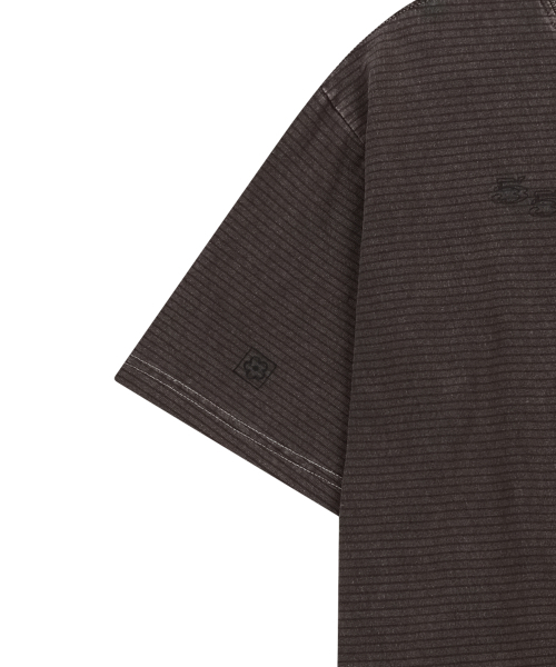 SLOWACID（スローアシッド）の「ピグメントストライプスタンプ半袖Tシャツ[レッド]（Tシャツ/カットソー・レディース・その他・SMALL/MEDIUM/LARGE/X-LARGE）」の9枚目の写真