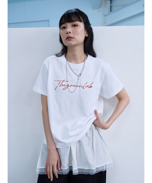 THE GREEN LAB（ザグリーンラボ）の「ザ グリーン ラボ ホイル レタリング 半袖Tシャツ [ホワイト]（Tシャツ/カットソー・レディース・その他・FREE）」の3枚目の写真