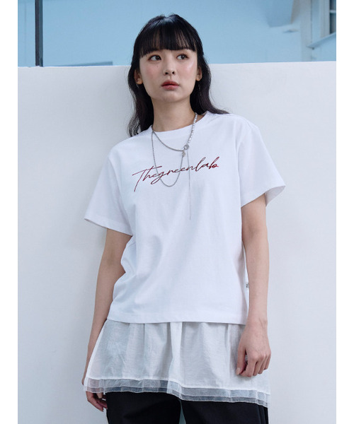 THE GREEN LAB（ザグリーンラボ）の「ザ グリーン ラボ ホイル レタリング 半袖Tシャツ [ホワイト]（Tシャツ/カットソー・レディース・その他・FREE）」の4枚目の写真