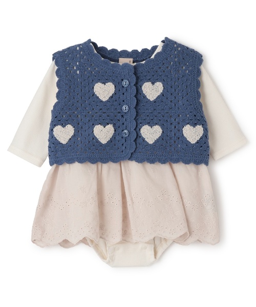 セール】【リンク】クロシェベストつきロンパース（ロンパース