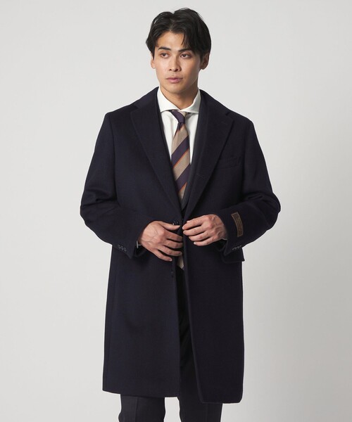 カシミヤブレンド ネイビー チェスターコート＜A DAY IN THE LIFE