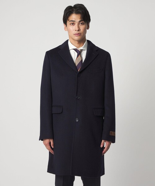 UNITED ARROWS カシミアブレンド チェスターコート ダークネイビー A DAY IN THE LIFE UNITED ARROWS（アデイインザライフユナイテッド