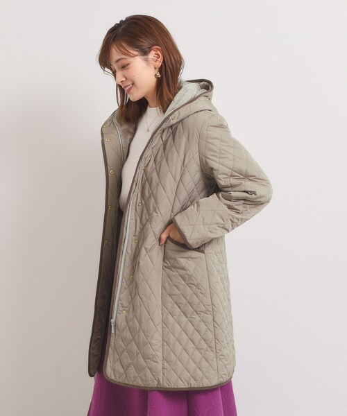 ITS'DEMO（イッツデモ）の「【撥水加工】キルトフードコート（その他アウター・レディース・ブラウン系/ブラック/アイボリー・40/38）」の3枚目の写真