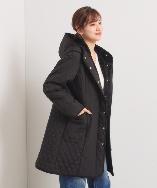 ITS'DEMO（イッツデモ）の「【撥水加工】キルトフードコート（その他アウター・レディース・ブラウン系/ブラック/アイボリー・40/38）」の2枚目の写真