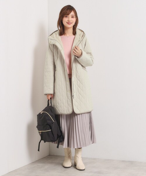 ITS'DEMO（イッツデモ）の「【撥水加工】キルトフードコート（その他アウター・レディース・ブラウン系/ブラック/アイボリー・40/38）」の9枚目の写真