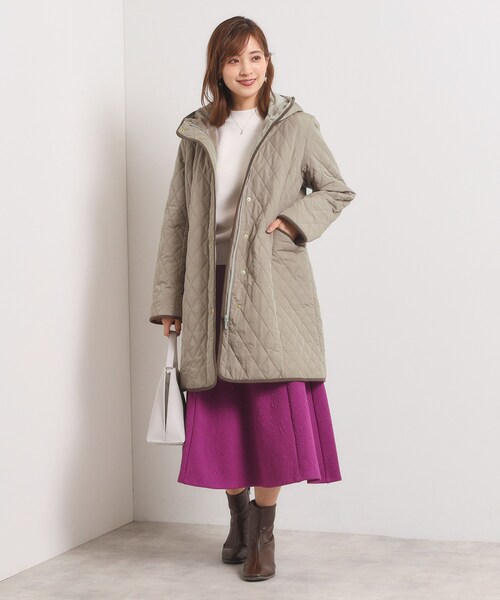 ITS'DEMO（イッツデモ）の「【撥水加工】キルトフードコート（その他アウター・レディース・ブラウン系/ブラック/アイボリー・40/38）」の19枚目の写真