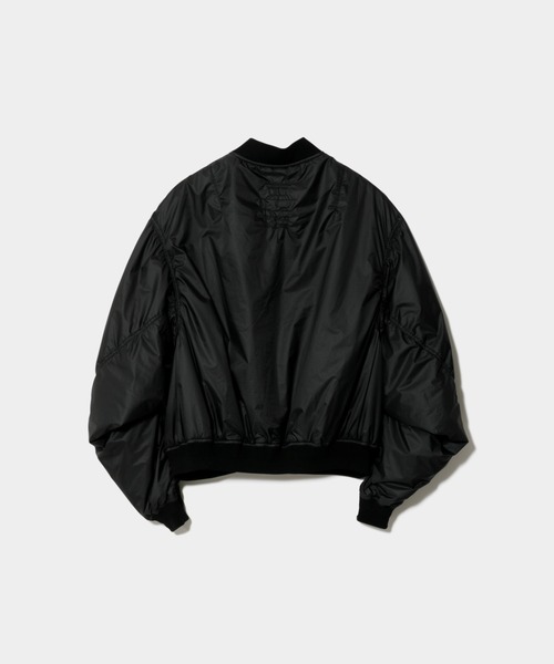 beautiful people（ビューティフルピープル）の「nylon ripstop fan   shape  MA-1 blouson（MA-1・レディース・ブラック/オフホワイト・38/36）」の8枚目の写真