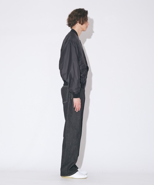 beautiful people（ビューティフルピープル）の「nylon ripstop fan   shape  MA-1 blouson（MA-1・レディース・ブラック/オフホワイト・38/36）」の10枚目の写真