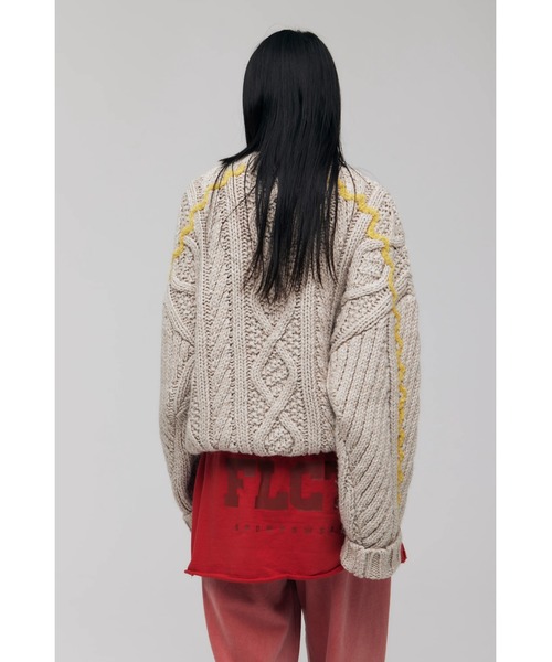 FELICITY(フェリシティ)の「Over Fisherman Knit Tops(ニット/セーター・レディース・アイボリー/ネイビー・2)」の5枚目の写真
