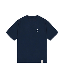 GRAVER（グレーバー）の「[UNISEX] SMALL DOUBLE DRAWING SMILE SHORT SLEEVE T-SHIRT_NAVY（Tシャツ/カットソー）」