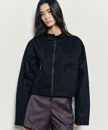 DENIM CROP UTILITY JACKET_BLACK