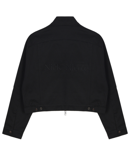 NICK&NICOLE(ニックアンドニコール)の「DENIM CROP UTILITY JACKET_BLACK(ナイロンジャケット・レディース・ブラック・FREE)」の5枚目の写真