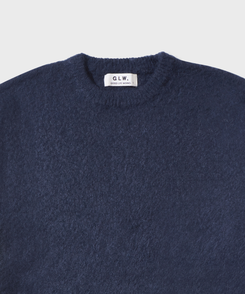 GLW(ジーエルダブリュ)の「オーバーサイズブラシニットネイビー(ニット/セーター・レディース・その他・MEDIUM/LARGE/SMALL)」の6枚目の写真