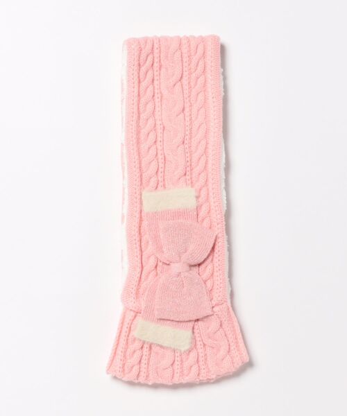 HAKKA KIDS（ハッカキッズ）の「リボンモチーフ付きネックウォ－マー（マフラー・キッズ・オフホワイト/レッド/ピンク・FREE）」の2枚目の写真