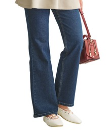 裏起毛セミフレアーデニムパンツ６６丈