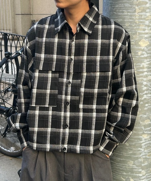 MandO（Auntie Rosa）（エムオー）の「アウトポケットドローコードアソートシャツ（シャツ/ブラウス・メンズ・ブラック系その他/オフホワイト/ホワイト系その他/ブラウン系その他・LARGE/MEDIUM）」の3枚目の写真