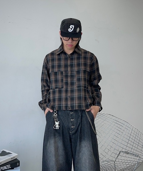 MandO（Auntie Rosa）（エムオー）の「アウトポケットドローコードアソートシャツ（シャツ/ブラウス・メンズ・ブラック系その他/オフホワイト/ホワイト系その他/ブラウン系その他・LARGE/MEDIUM）」の4枚目の写真