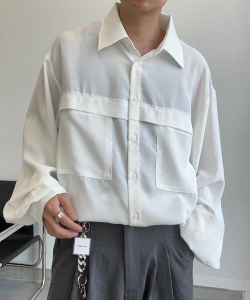 MandO（Auntie Rosa）（エムオー）の「アウトポケットドローコードアソートシャツ（シャツ/ブラウス・メンズ・ブラック系その他/オフホワイト/ホワイト系その他/ブラウン系その他・LARGE/MEDIUM）」の11枚目の写真