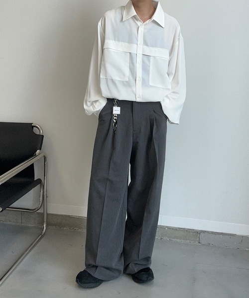 MandO（Auntie Rosa）（エムオー）の「アウトポケットドローコードアソートシャツ（シャツ/ブラウス・メンズ・ブラック系その他/オフホワイト/ホワイト系その他/ブラウン系その他・LARGE/MEDIUM）」の14枚目の写真