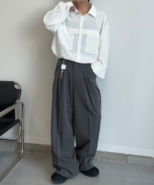 MandO（Auntie Rosa）（エムオー）の「アウトポケットドローコードアソートシャツ（シャツ/ブラウス・メンズ・ブラック系その他/オフホワイト/ホワイト系その他/ブラウン系その他・LARGE/MEDIUM）」の16枚目の写真