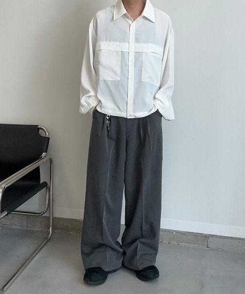 MandO（Auntie Rosa）（エムオー）の「アウトポケットドローコードアソートシャツ（シャツ/ブラウス・メンズ・ブラック系その他/オフホワイト/ホワイト系その他/ブラウン系その他・LARGE/MEDIUM）」の17枚目の写真