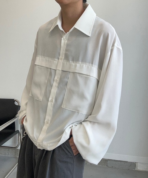 MandO（Auntie Rosa）（エムオー）の「アウトポケットドローコードアソートシャツ（シャツ/ブラウス・メンズ・ブラック系その他/オフホワイト/ホワイト系その他/ブラウン系その他・LARGE/MEDIUM）」の12枚目の写真