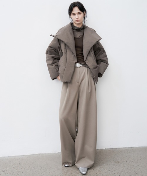 tageechita（タジチタ）の「【tageechita】ボリュームストレートワイドスラックス（スラックス・レディース・グレイッシュベージュ/ブラック・L/M/S）」の6枚目の写真