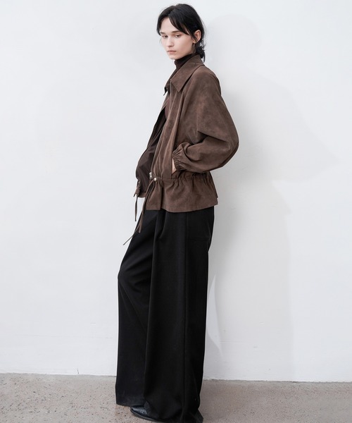 tageechita（タジチタ）の「【tageechita】ボリュームストレートワイドスラックス（スラックス・レディース・グレイッシュベージュ/ブラック・L/M/S）」の9枚目の写真